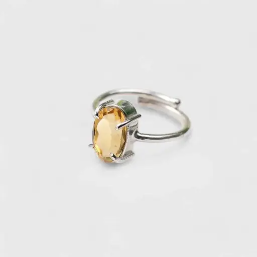 Natural Citrine Adjustable Ring